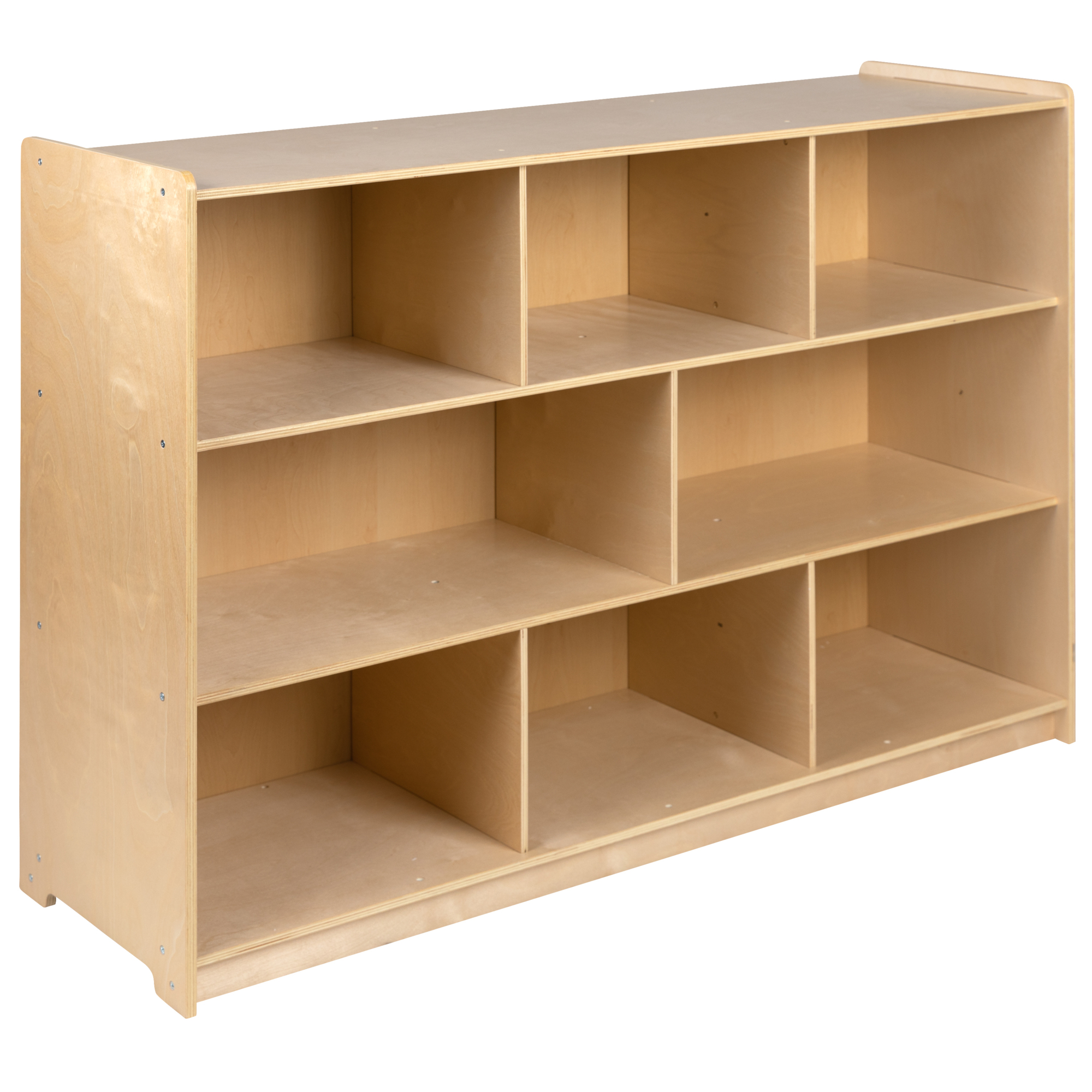 Flash Furniture, Wooden 8 Section School Classroom Storage Cabinet, Height 36 in, Width 48 in, Color Brown, Model# MKSTRG002